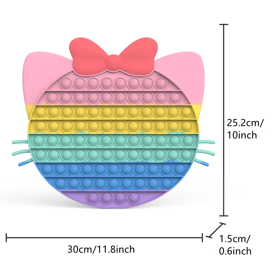 Big Size Push Poping Bubble Toy Rainbow Color Dinosaur Unicorn Cupcake Pineapple Sensory Toy for Holiday