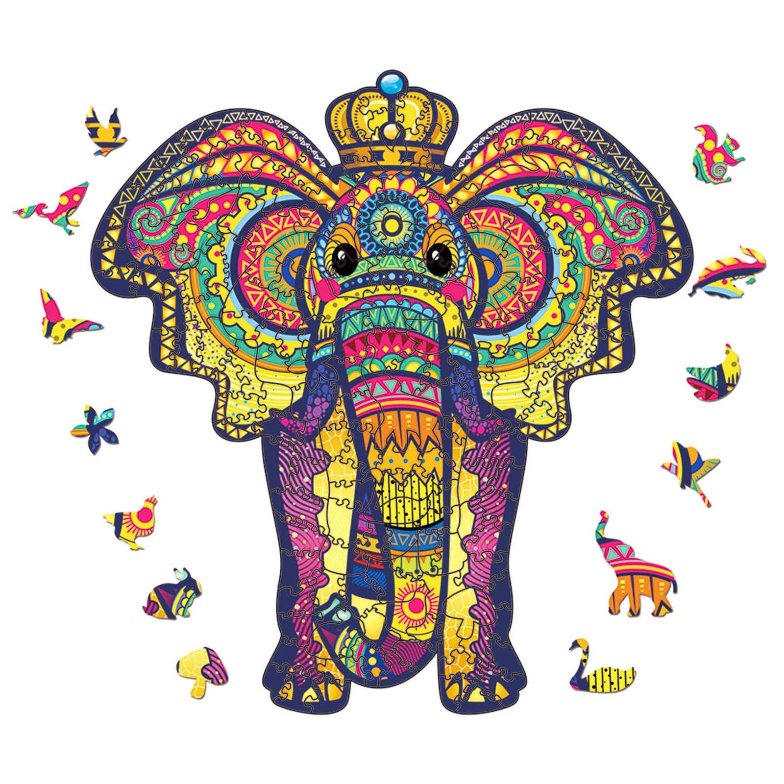 Cute Elephant Jigsaw Puzzles - Unique Shaped Wooden Puzzles