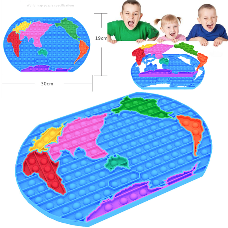 World Map and US Map Puzzle Mini Bubble Sensory Fidget Toy