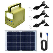 ECO 84 W · h Solarpanel-Stromgenerator-Kit Tragbares Kraftwerk mit 3 LED-Lampen