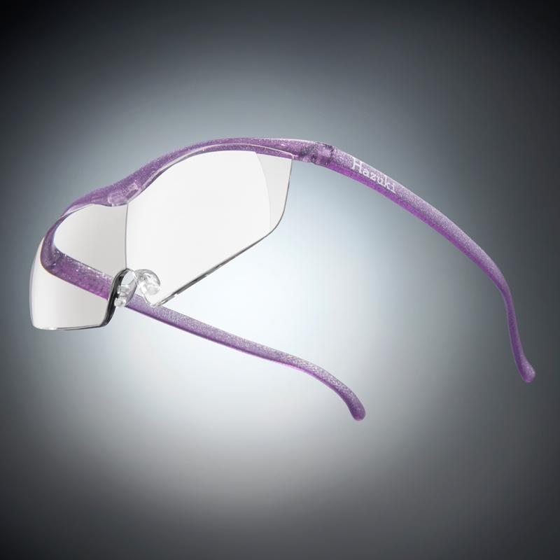 叶月透明眼镜式放大镜1.32倍大镜片(亮紫)
