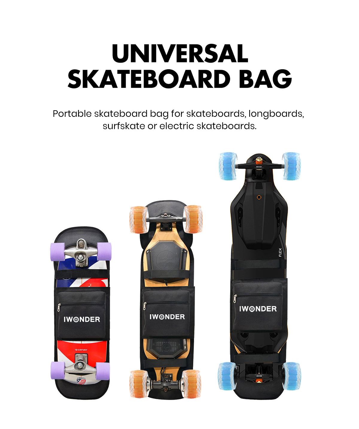 Stirre bibliotekar Svag IWONDER Skateboard Bag For Electric Skateboards, Surfskate Boards And –  CLOUDWHEEL