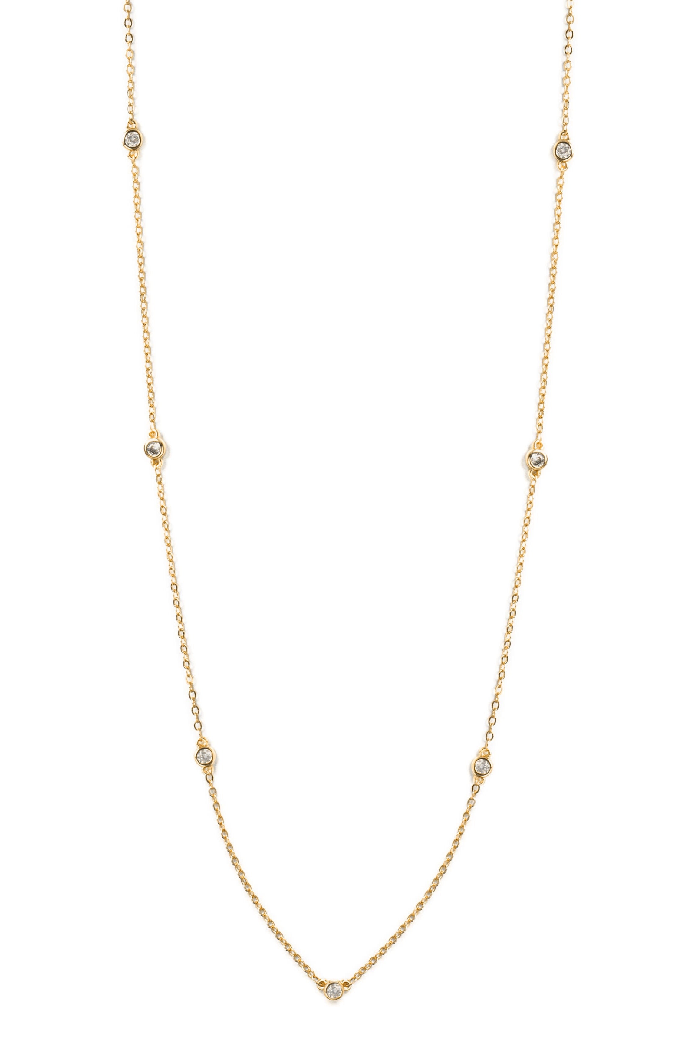 Long Cubic Zirconia Accented Necklace