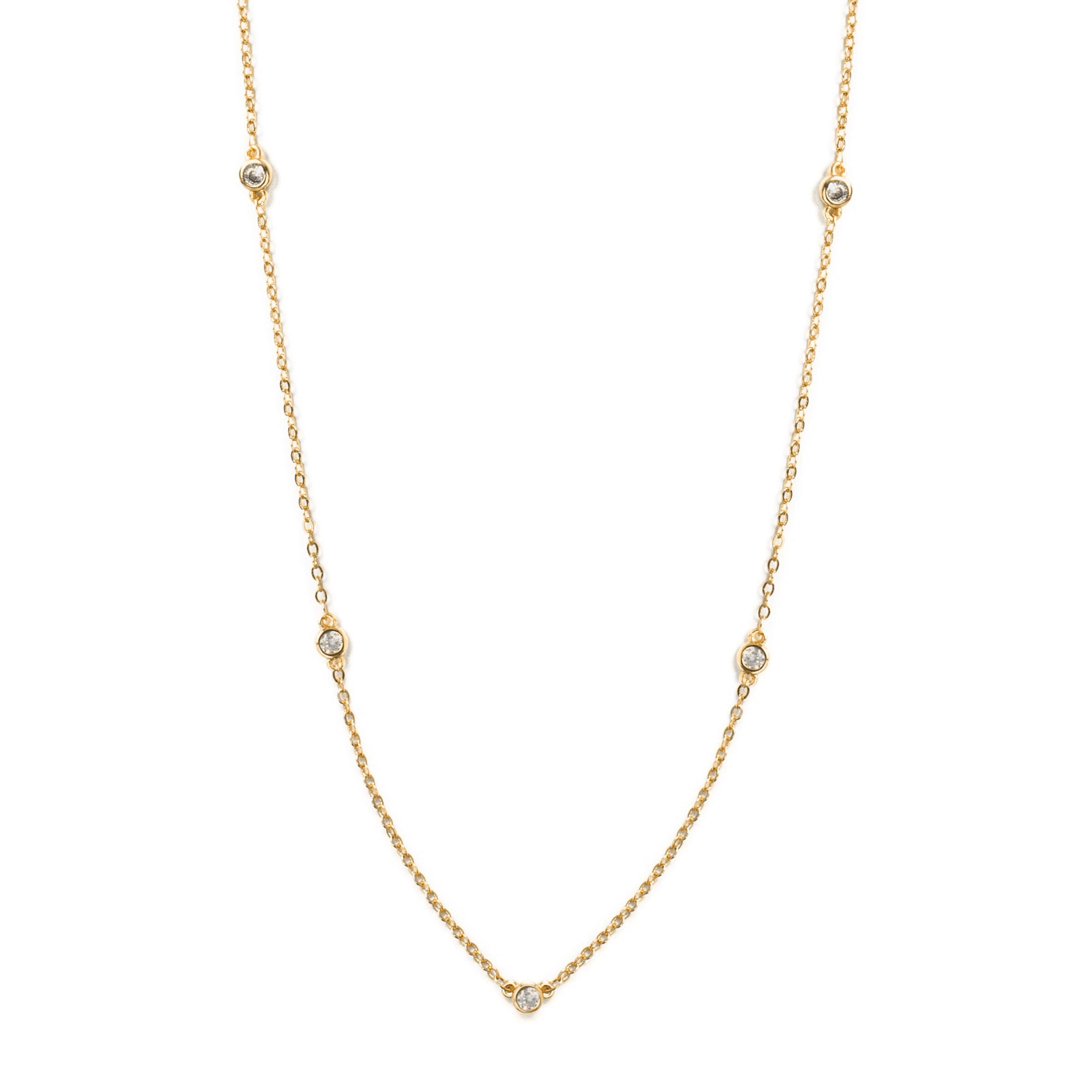 Long Cubic Zirconia Accented Necklace