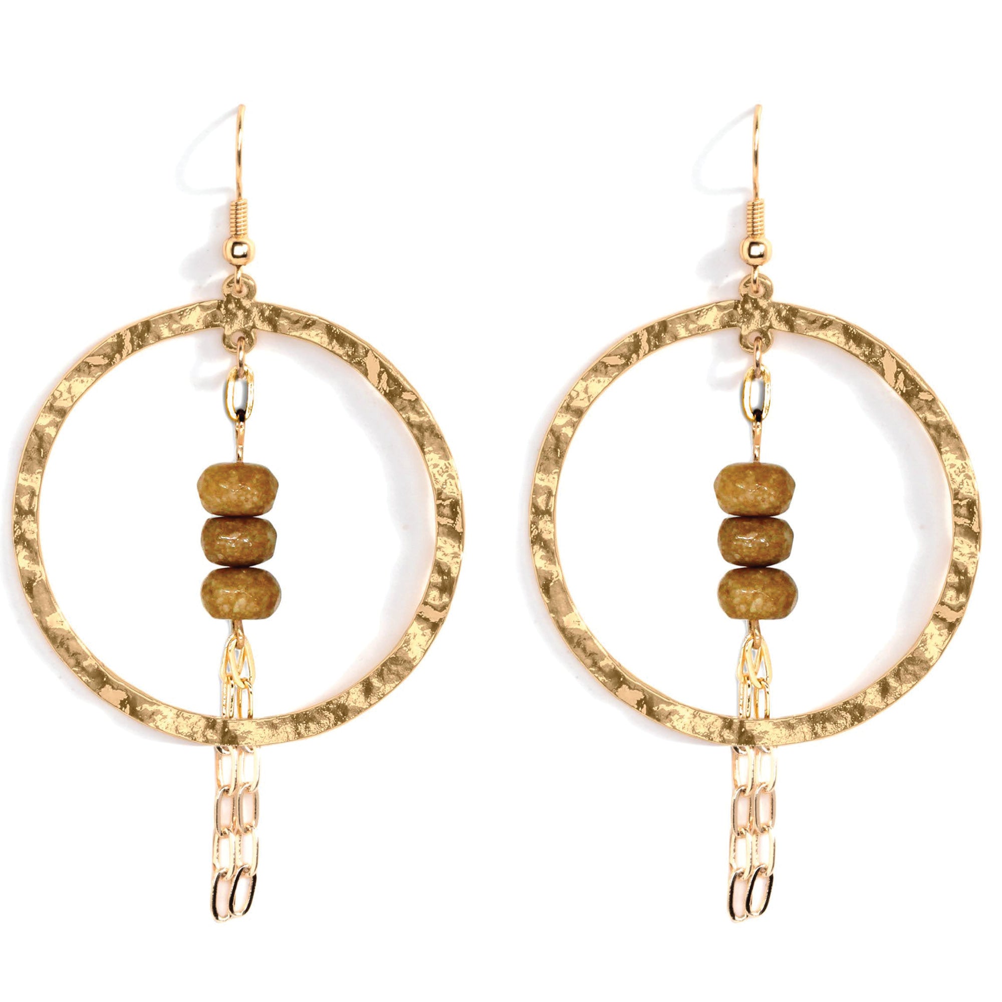 Gilded Earrings with faceted Stones