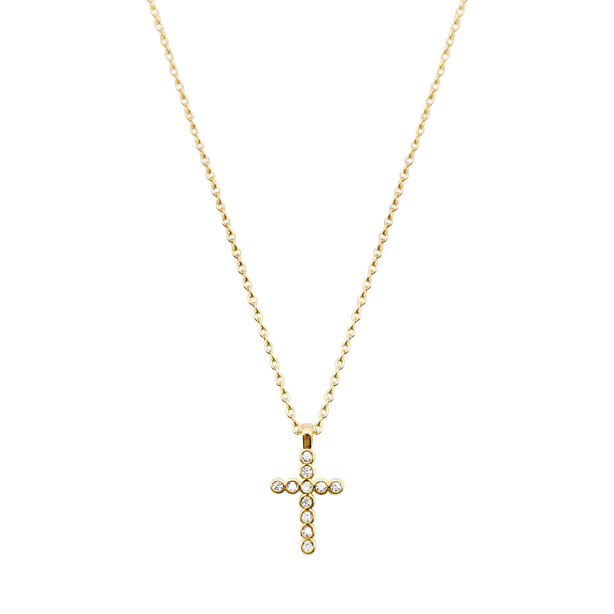 Delicate CZ Cross Pendant