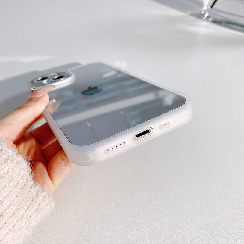 Shiny Tempered Glass Phone Case For iPhone Series