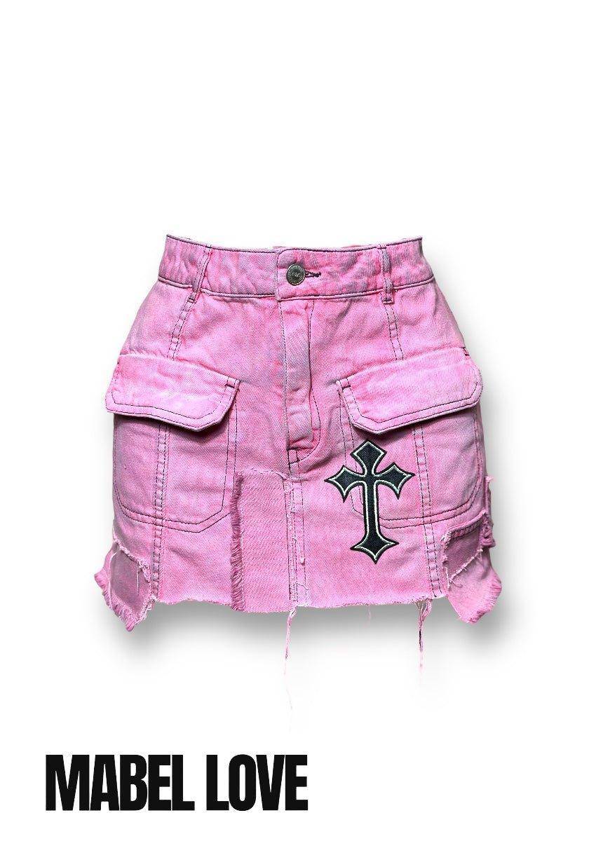 Pink Cross Mini Skirt
