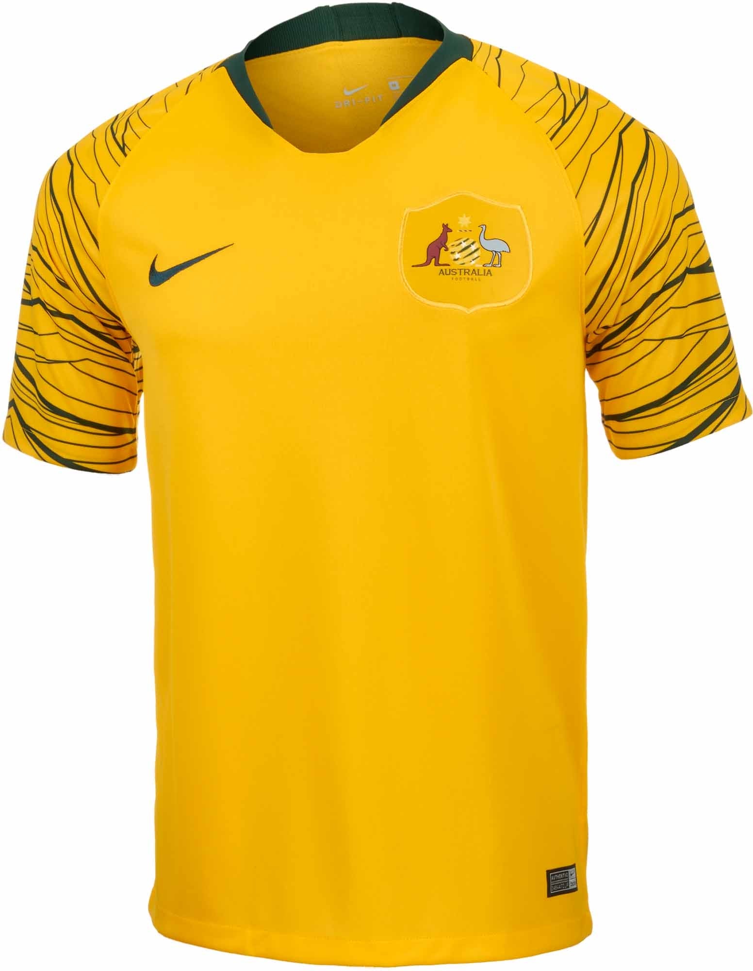 Nike Australia Breathe Yellow Jersey