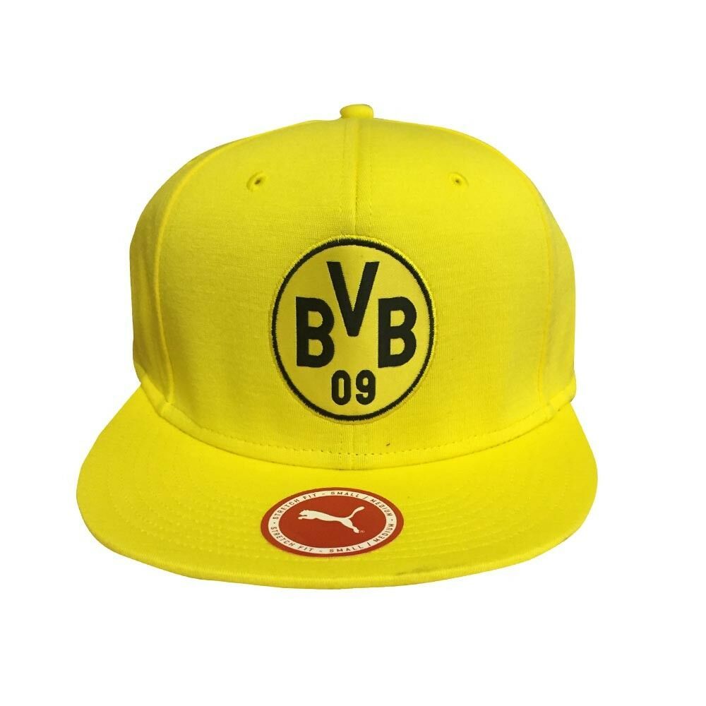 Puma BVB Borussia Dortmund 2017 - 2018 Flat Brim Stretech Fit Yello Cap Size S/M