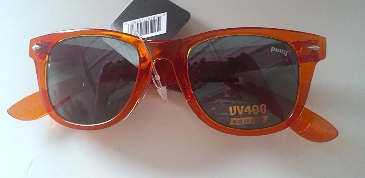 Pugs Gear Tie Dye Sunglasses - Red Oval or Orange Plastic Frames