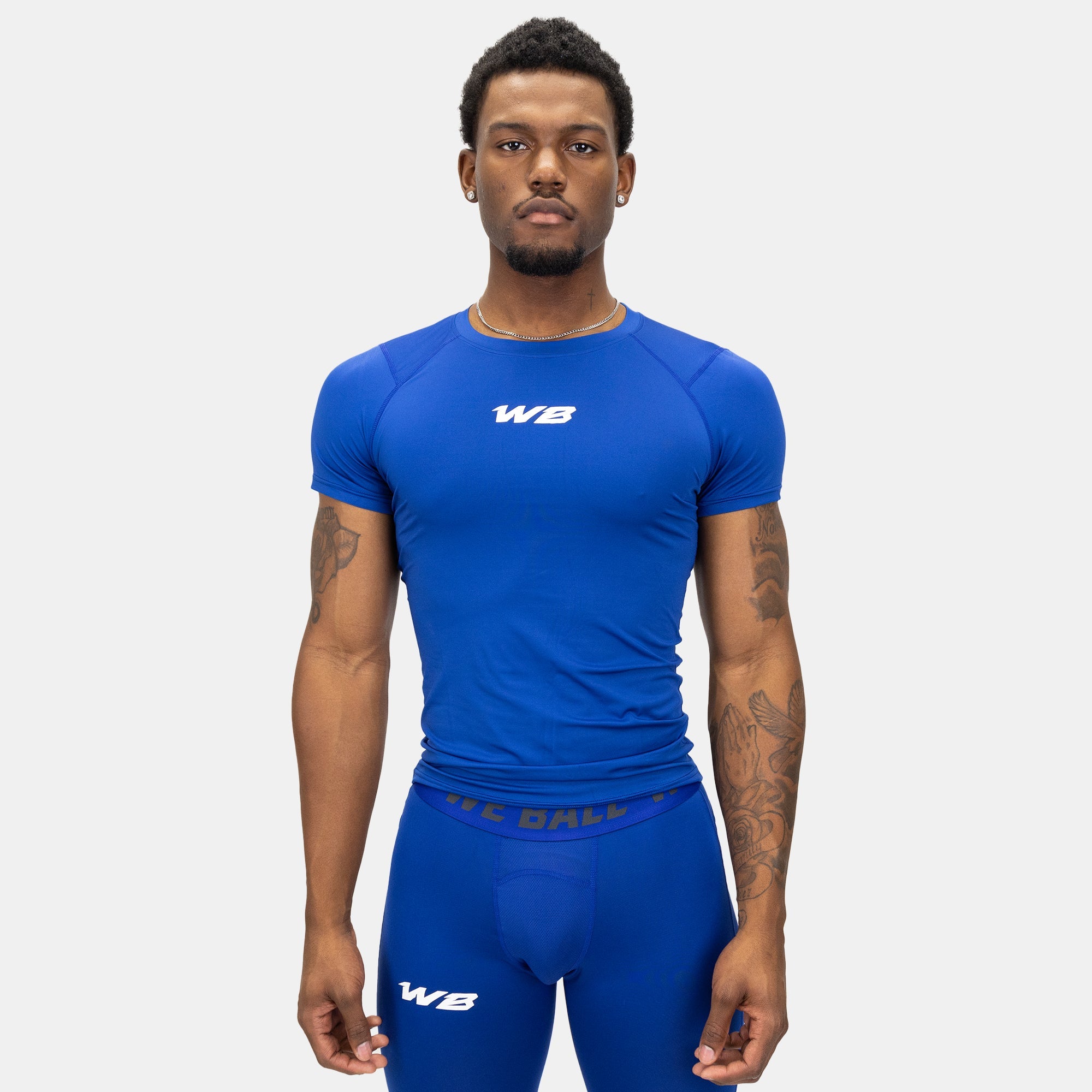 COMPRESSION SHORT SLEEVE T-SHIRT (BLUE)