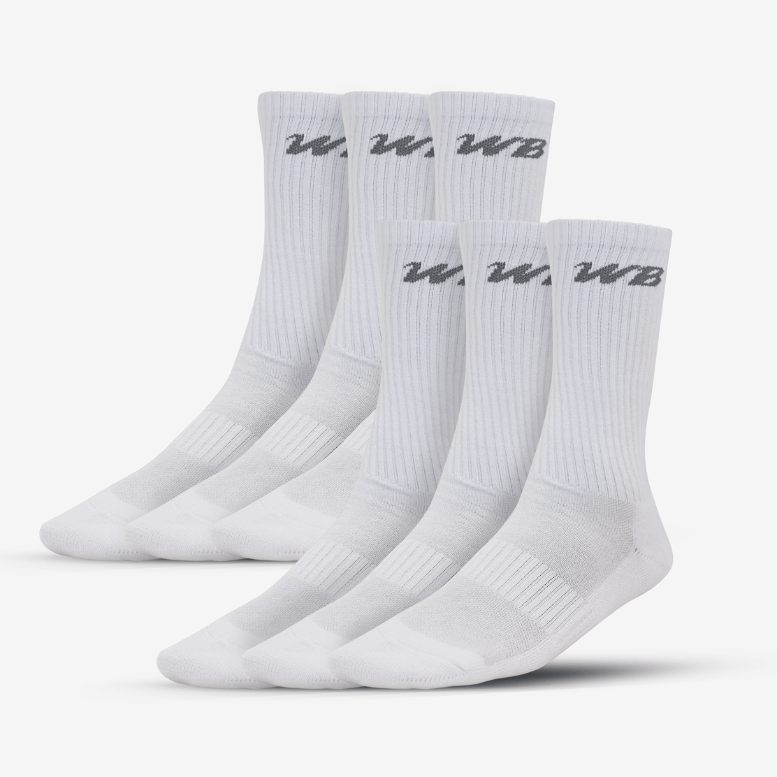 EVERYDAY TRAINING CREW SOCKS (WHITE, 6-PACK)