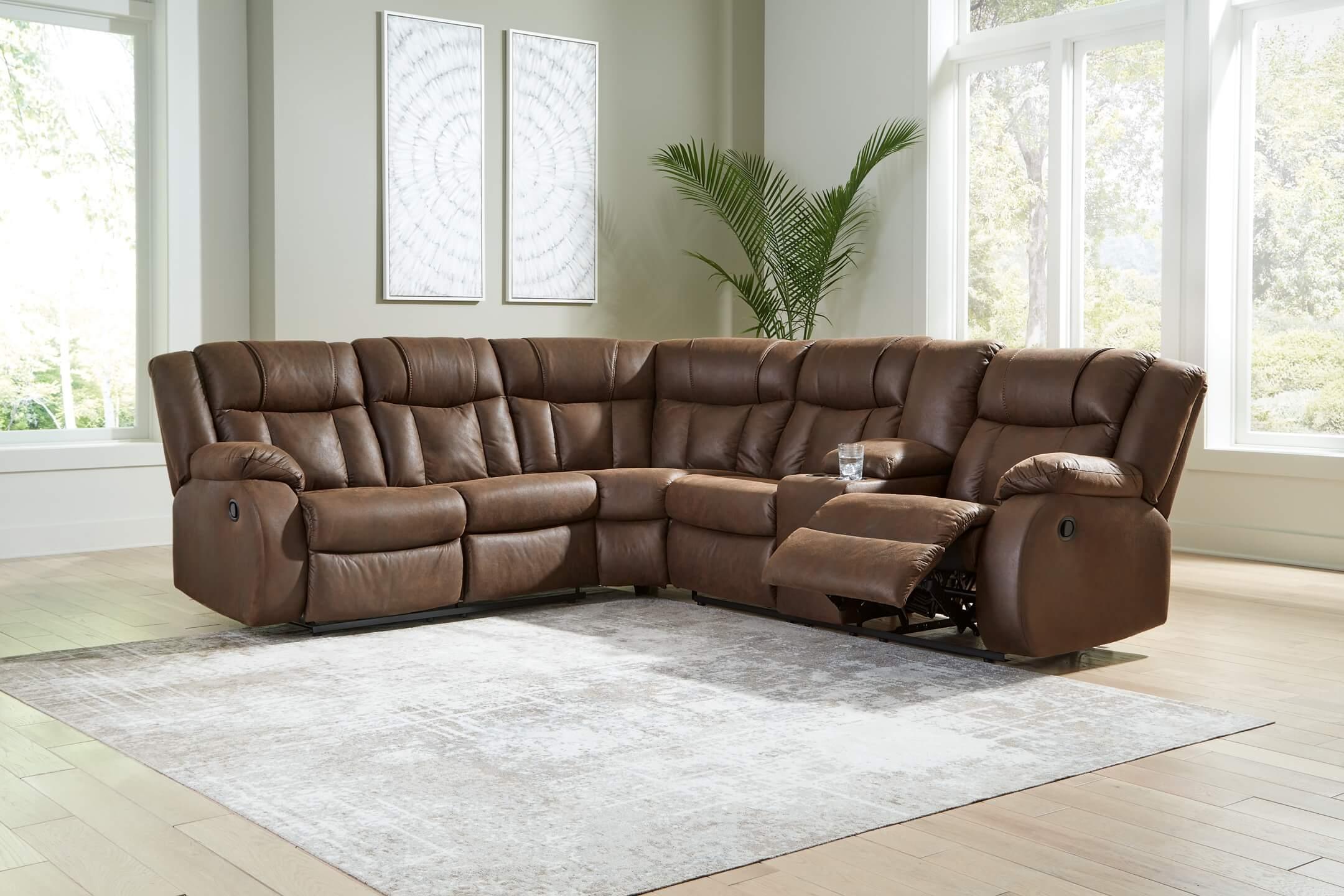 Trail Boys 2-Piece Reclining Sectional 82703S1 Black/Gray Contemporary Motion Sectionals