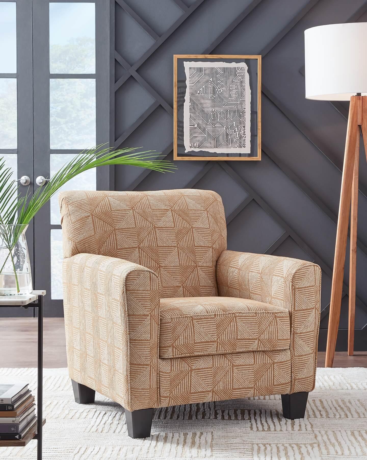 Hayesdale Accent Chair A3000656 Brown/Beige Contemporary Stationary Upholstery Accents