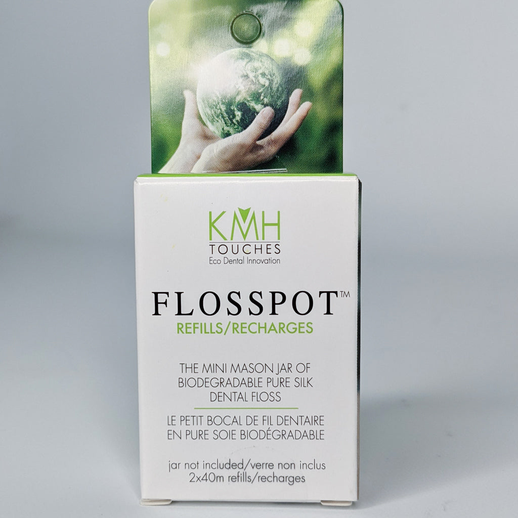 Flosspot? refill - biodegradable pure silk dental floss | 2x40m