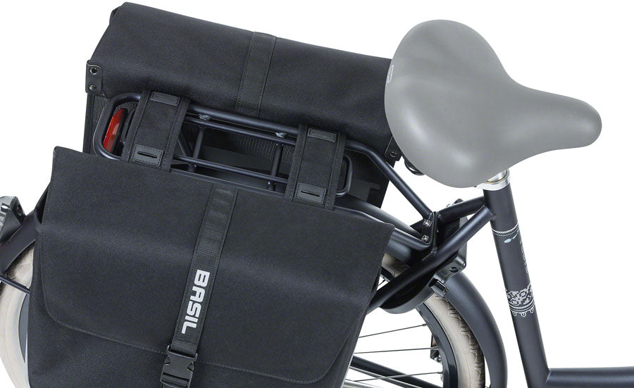 Basil Forte Double Pannier, 35L, Black Waterproof, Spacious, Robust Design