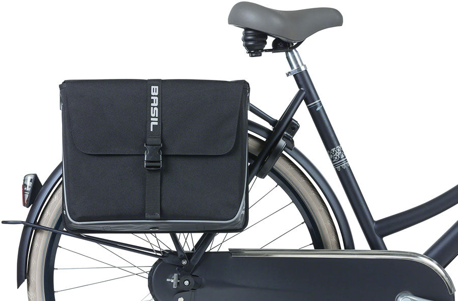 Basil Forte Double Pannier, 35L, Black Waterproof, Spacious, Robust Design