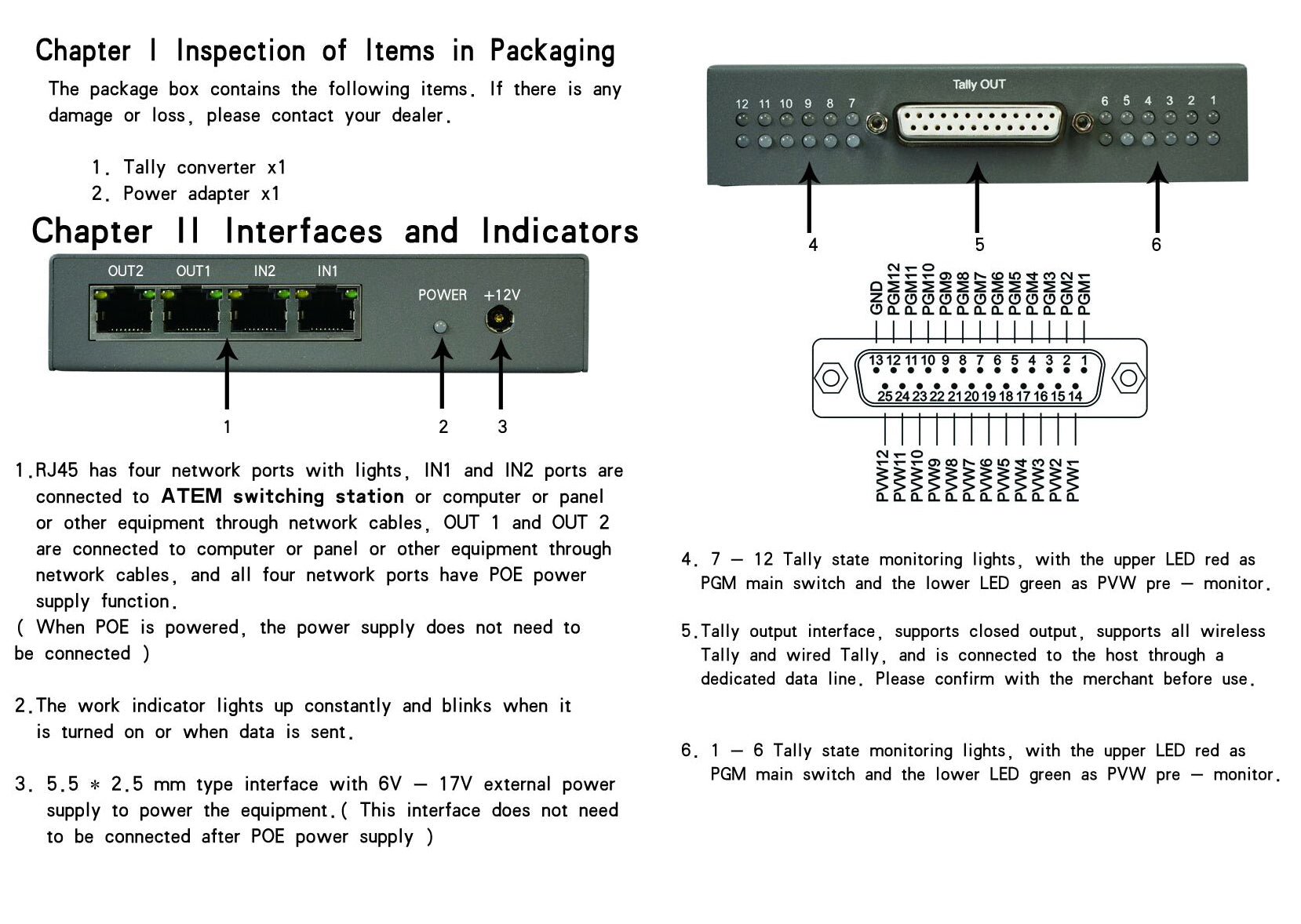 Tally Interface over Ethernet 
