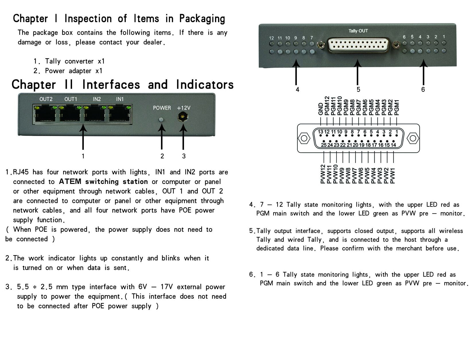 Tally-Schnittstelle über Ethernet