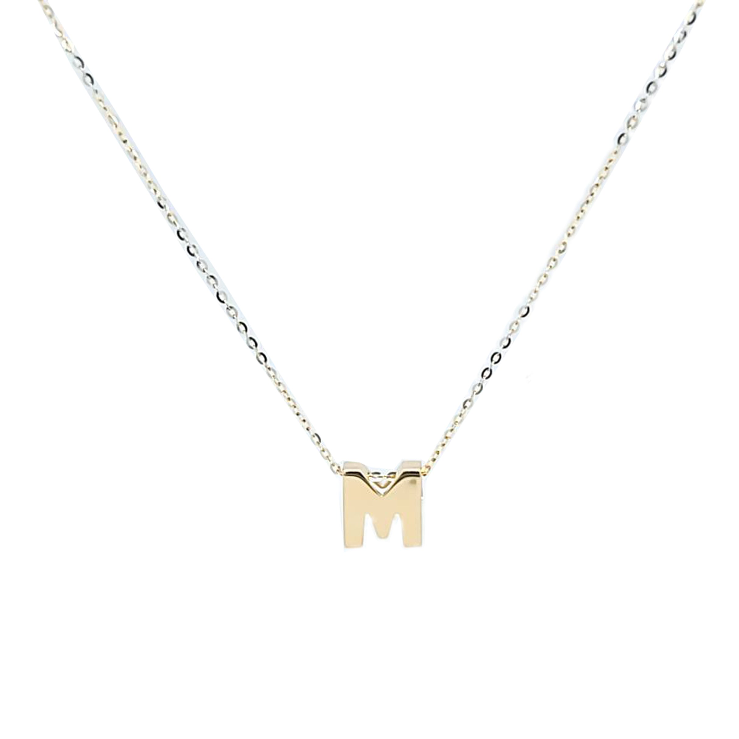 Initial M Pendant Necklace