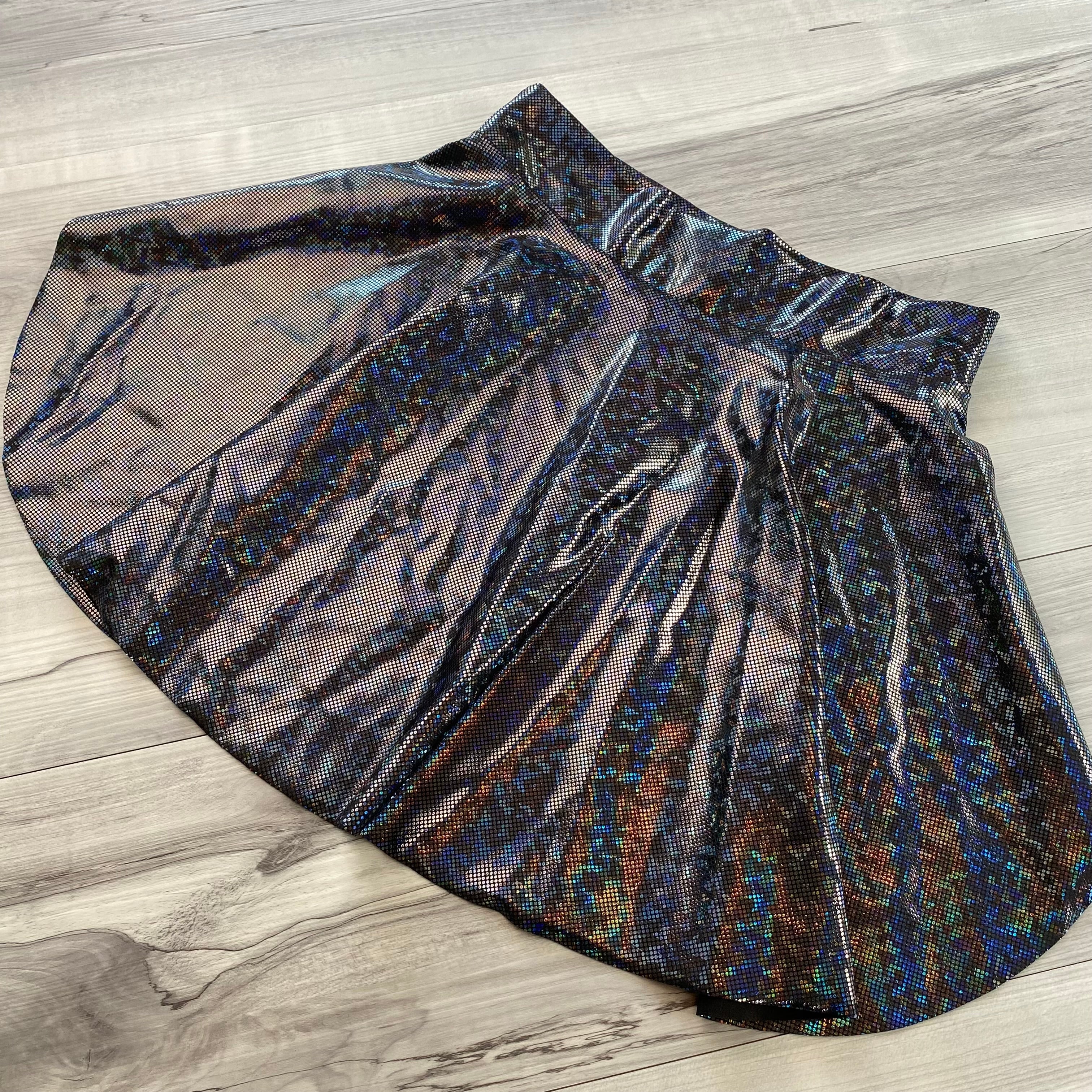 SALE - SMALL - Black Mesh Front w/Black Shattered Glass Back Skirt