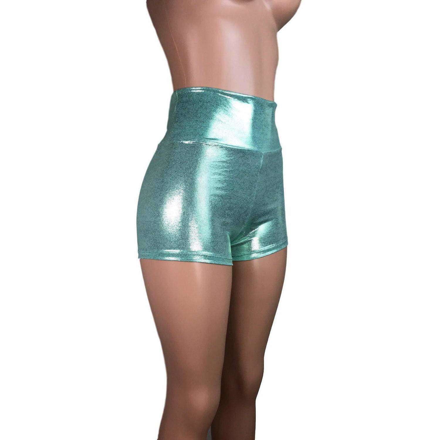 SALE - SMALL ONLY - High Waisted Booty Shorts - Mint Green Mystique