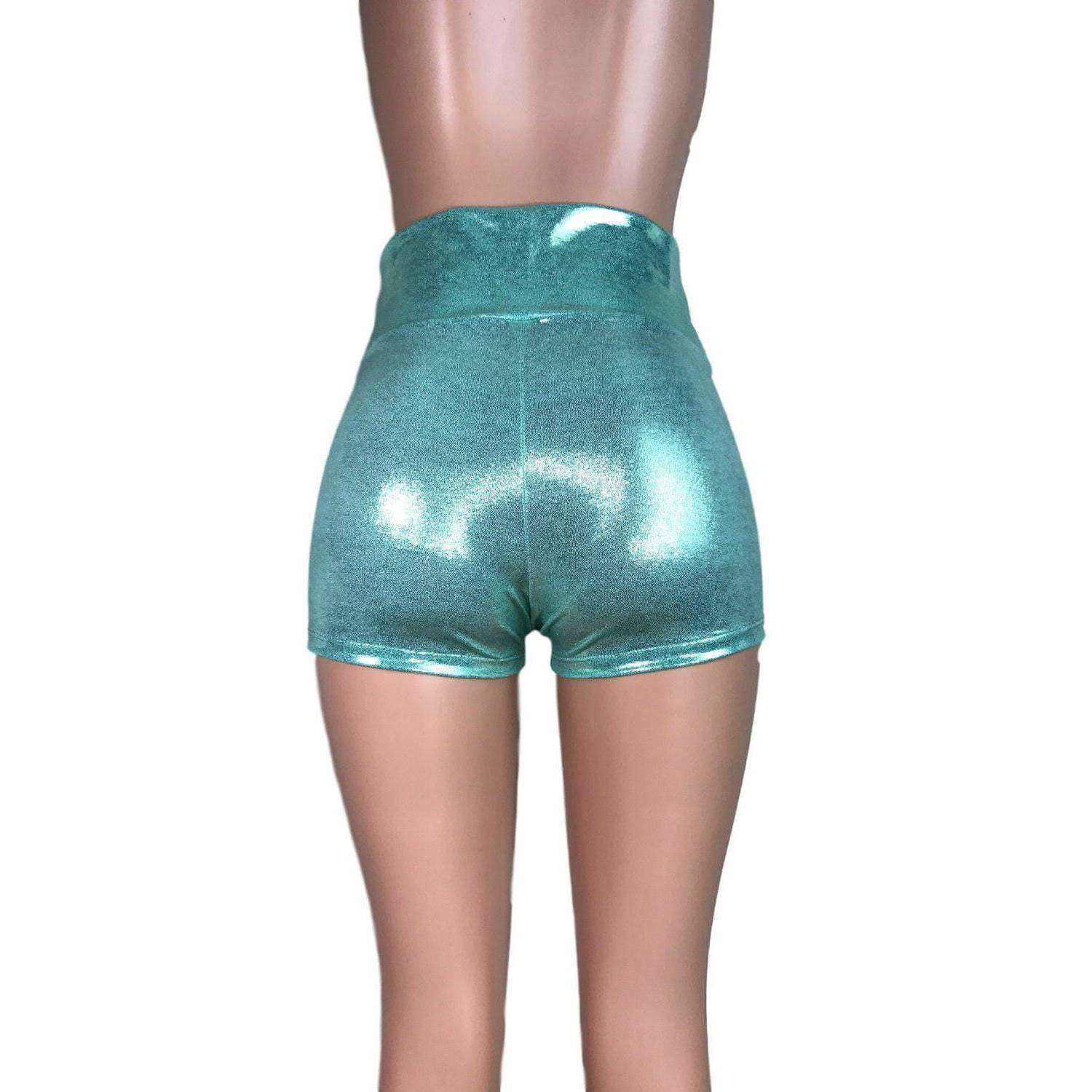 SALE - SMALL ONLY - High Waisted Booty Shorts - Mint Green Mystique