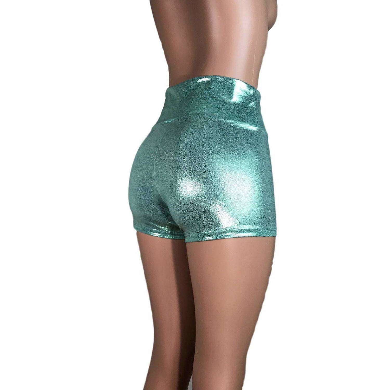 SALE - SMALL ONLY - High Waisted Booty Shorts - Mint Green Mystique