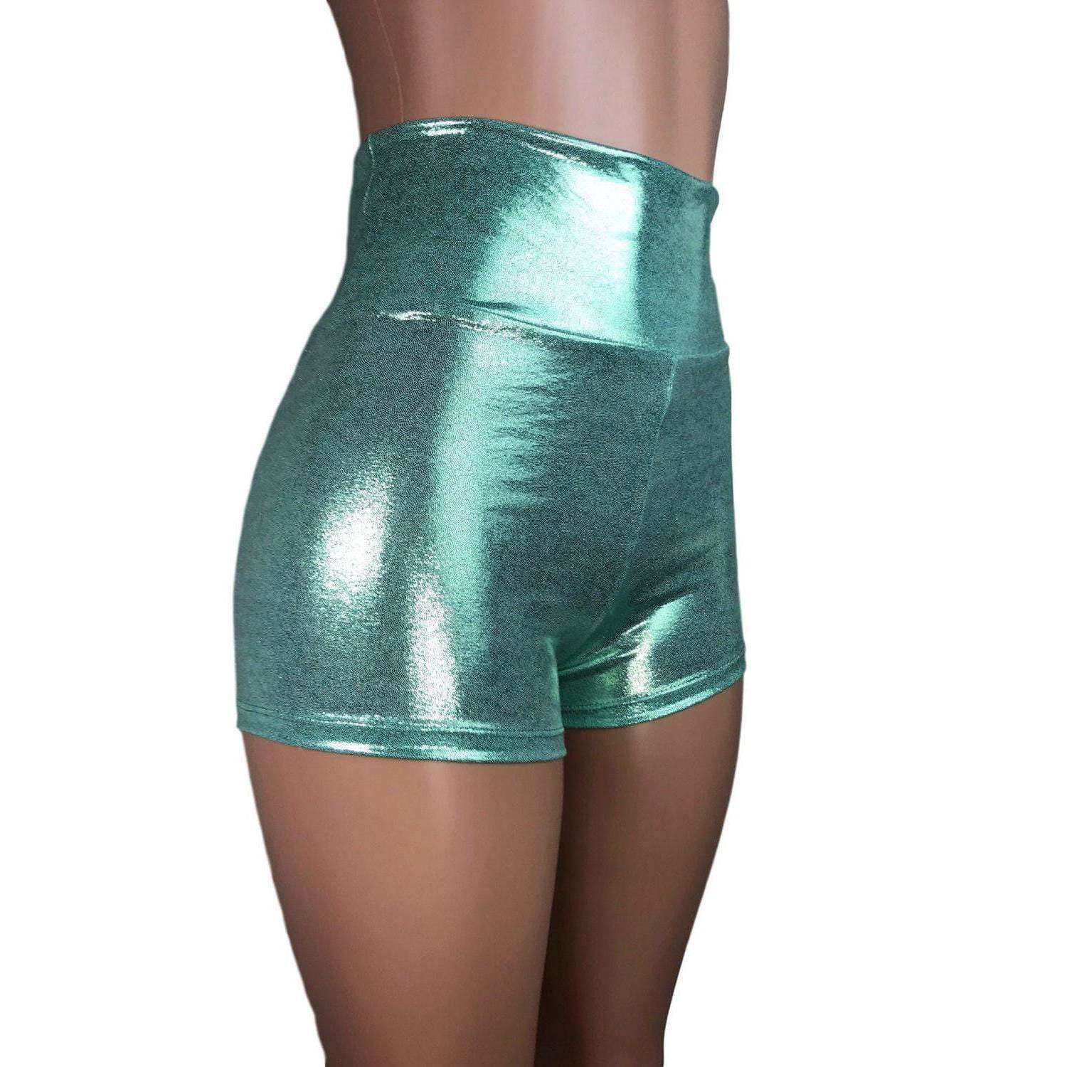 SALE - SMALL ONLY - High Waisted Booty Shorts - Mint Green Mystique