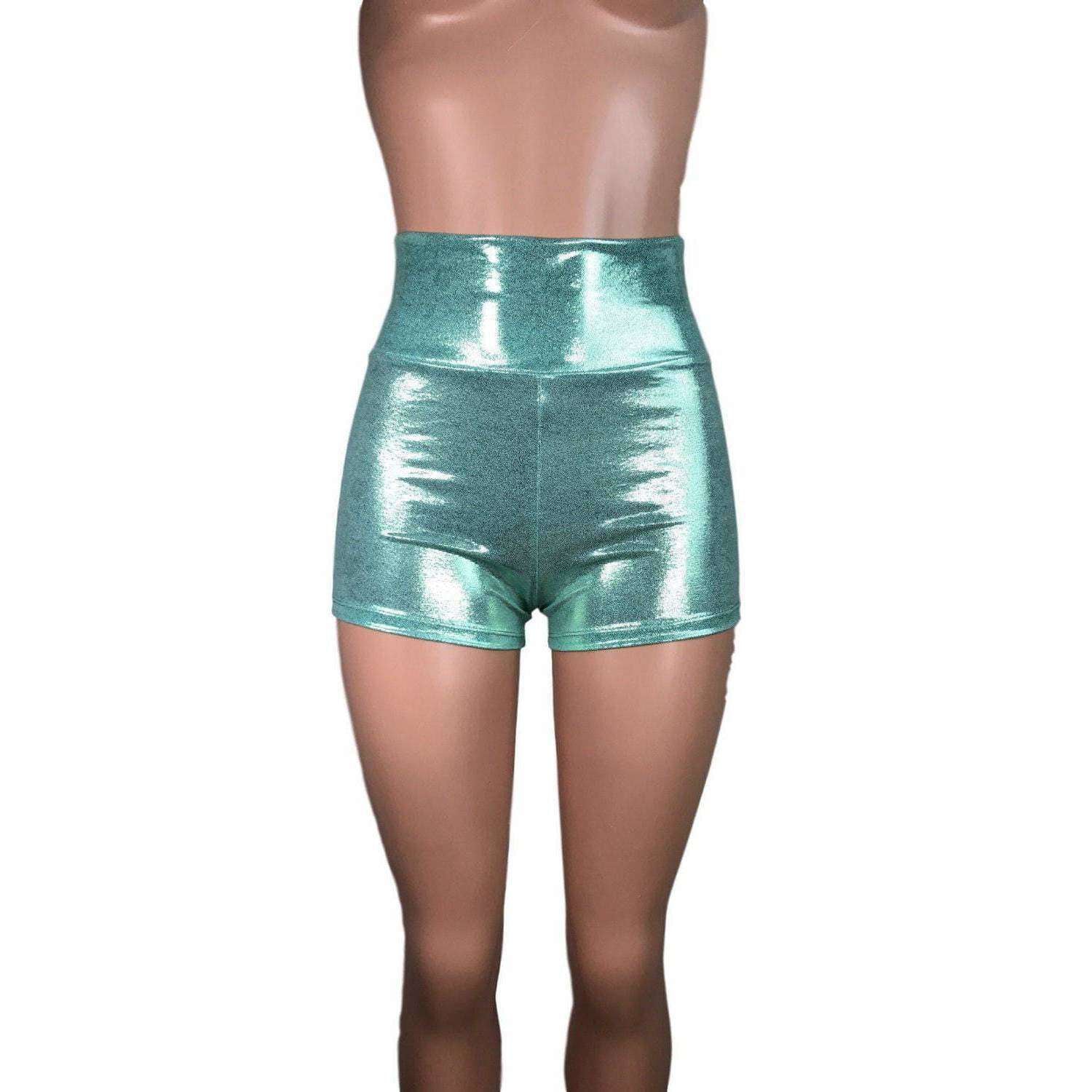 SALE - SMALL ONLY - High Waisted Booty Shorts - Mint Green Mystique