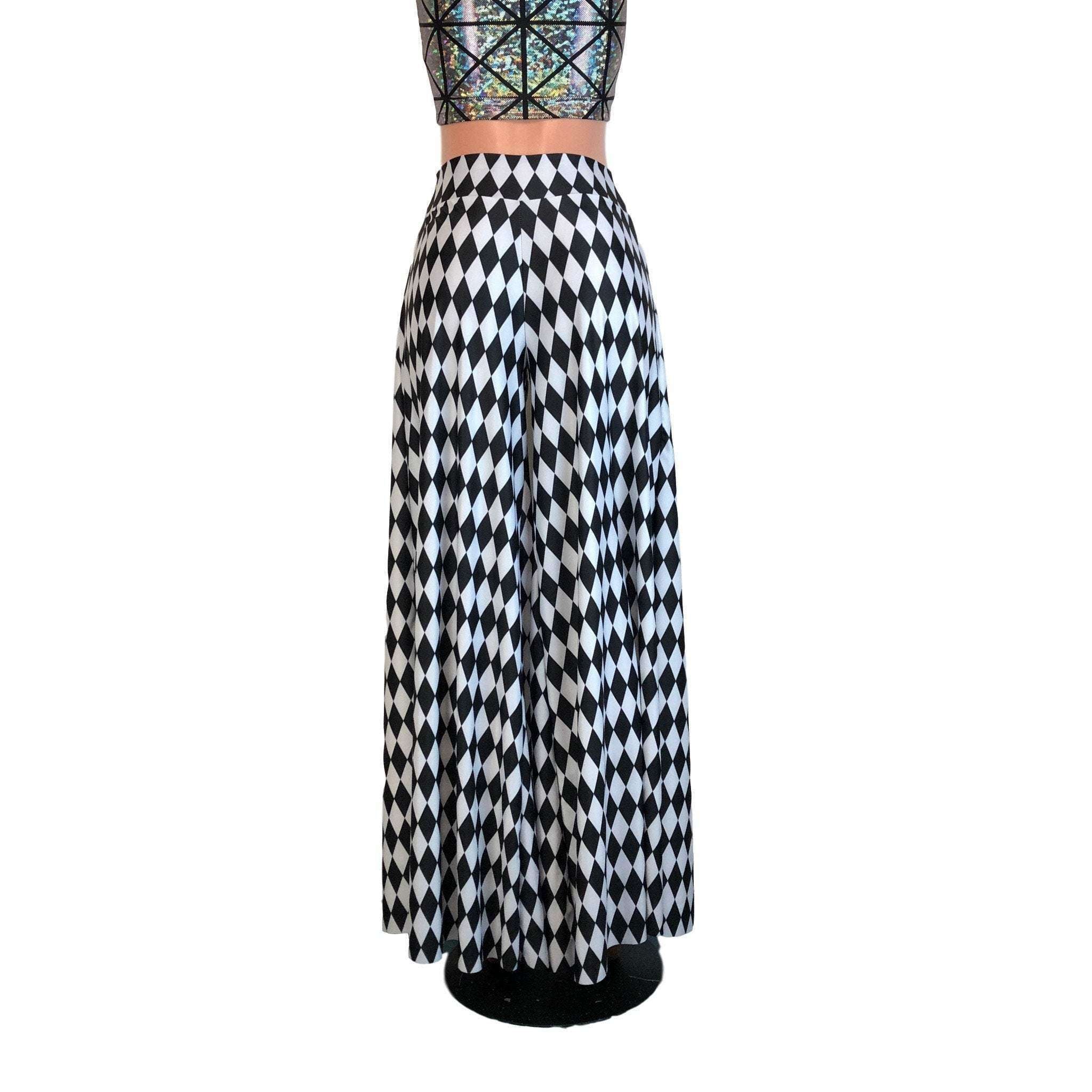 SALE - SMALL Palazzo Wide Leg Pants - Harlequin Print