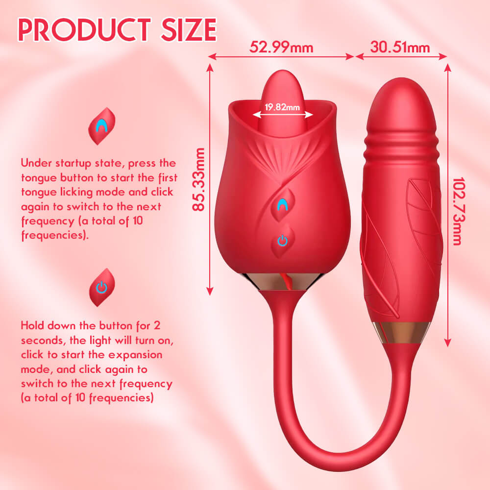 Rose Toys Version 2.0. 3.0 Clitoris Vibrator Tongue Sucking G-Spot Female Sex Toys