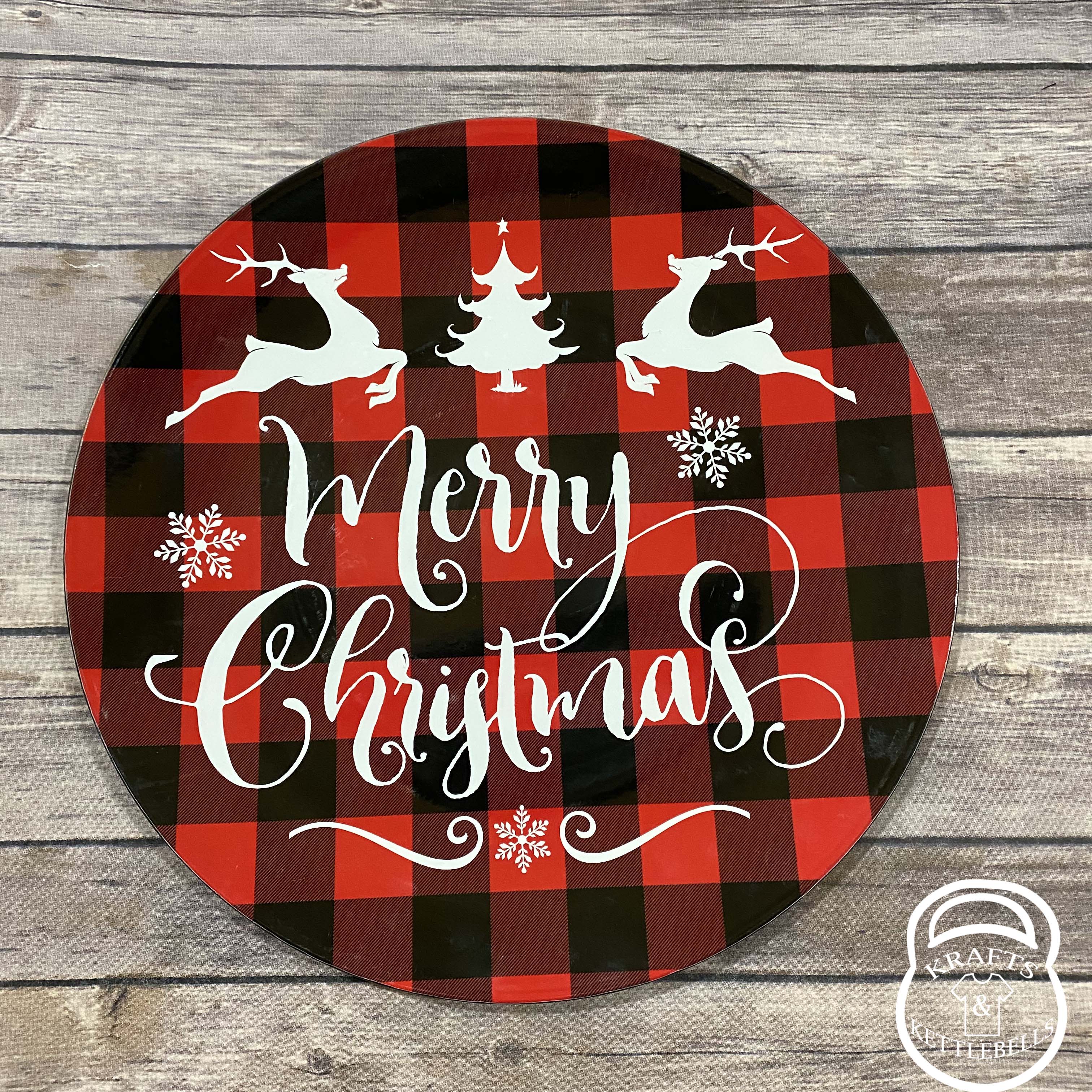 Buffalo Plaid Merry Christmas Decorative Plate