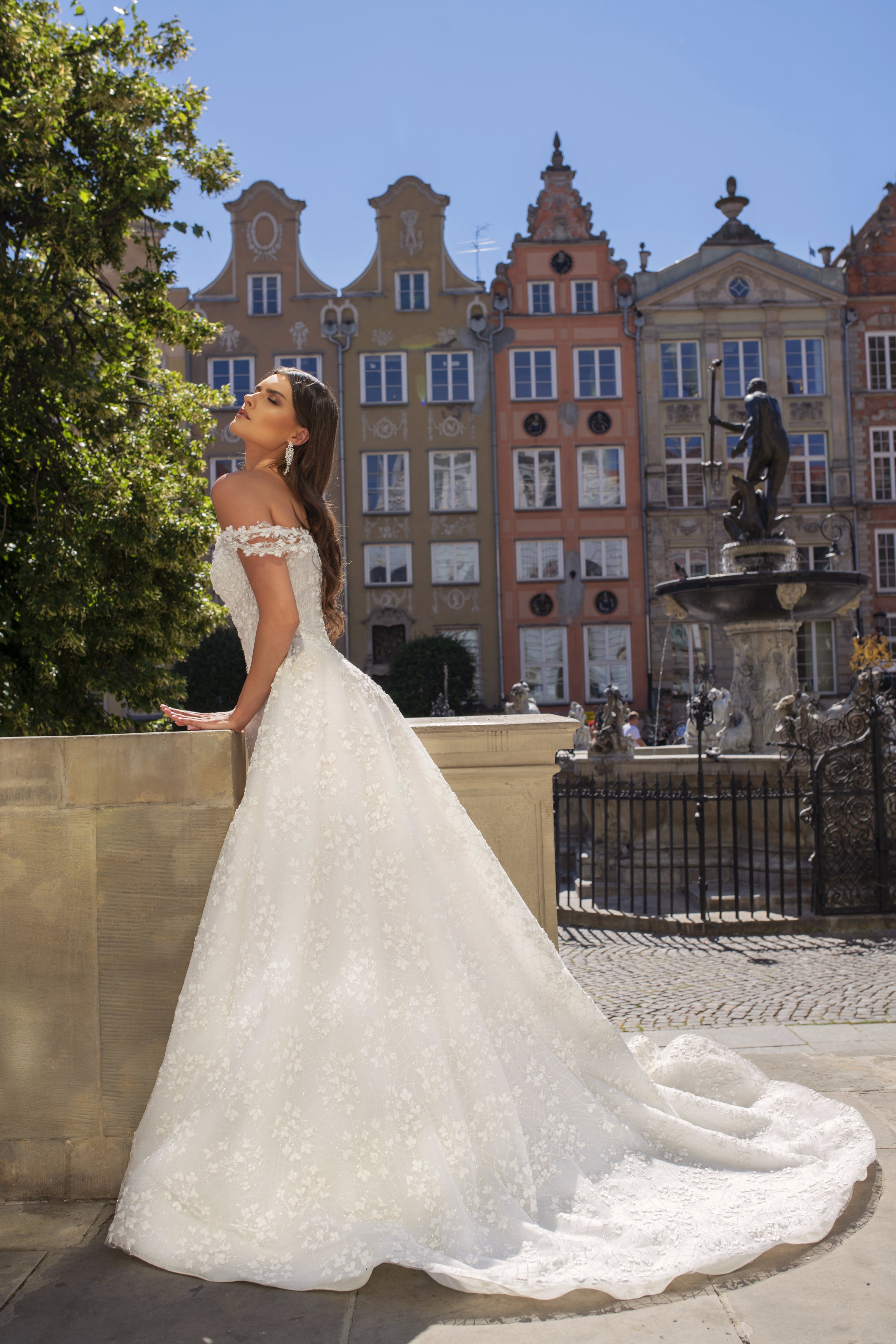 Vanessa - Off the Shoulder Ball Gown with 3D Floral Lace