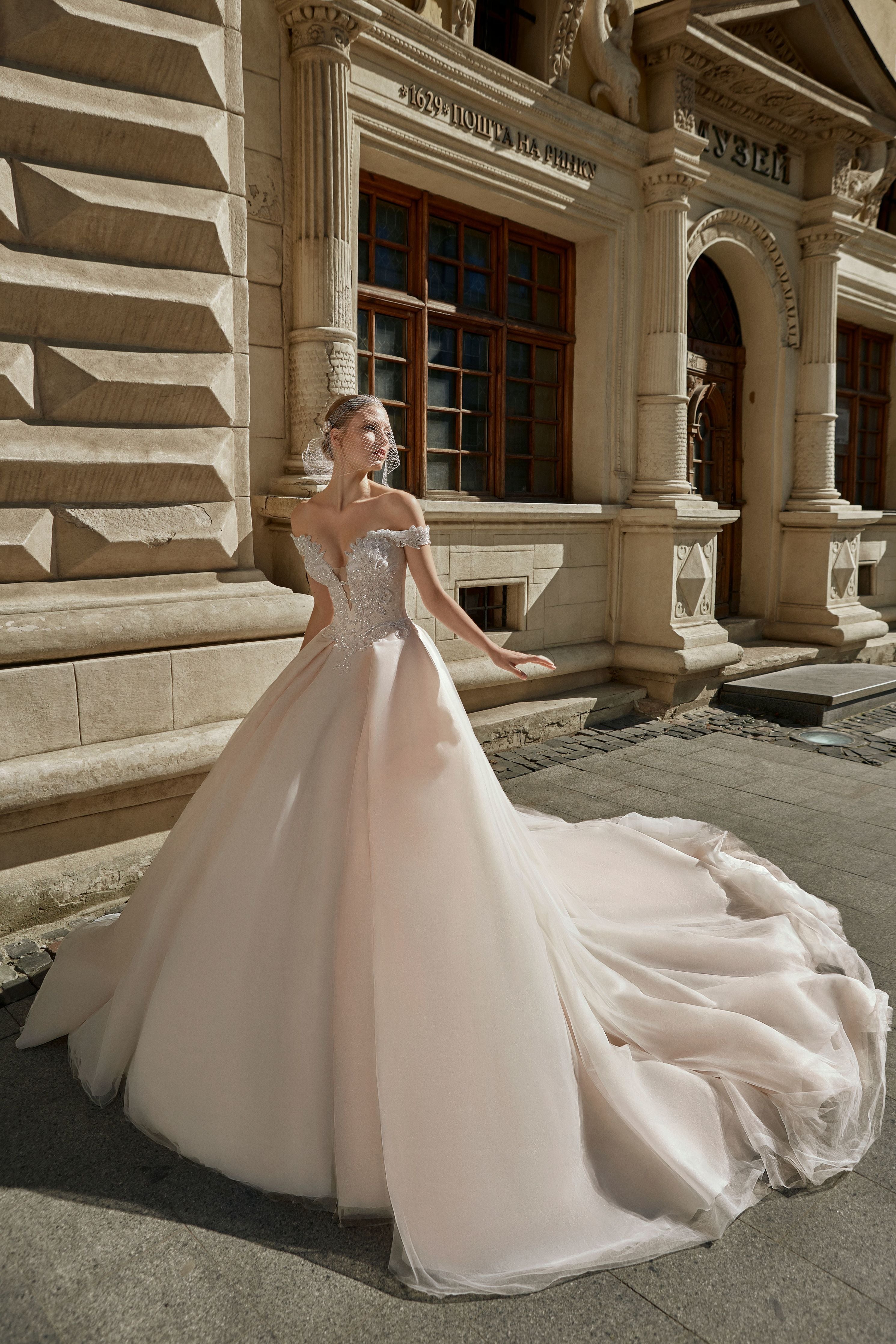 Amelia - Off the Shoulder Ball Gown with Sweetheart Bodice