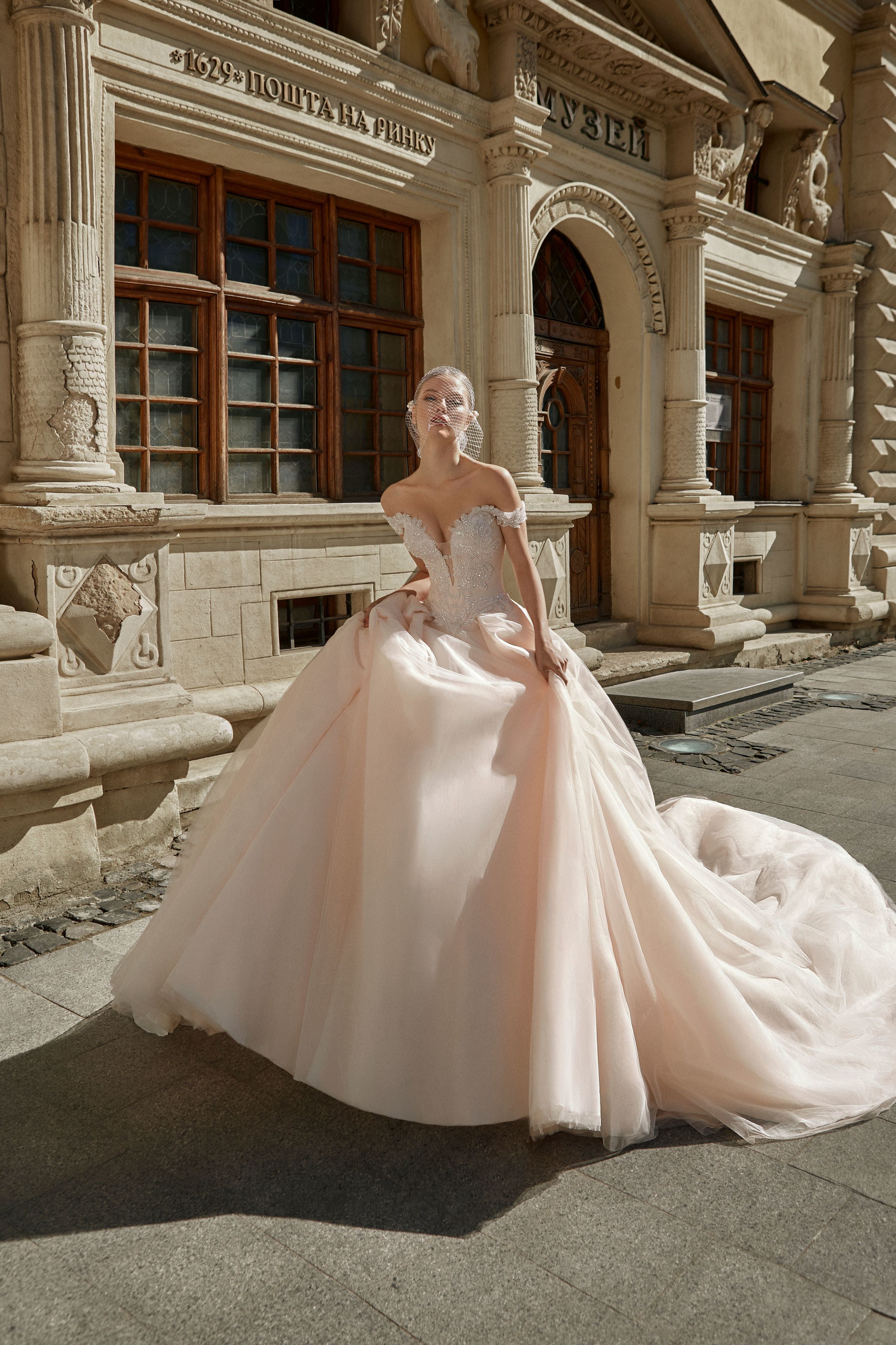 Amelia - Off the Shoulder Ball Gown with Sweetheart Bodice