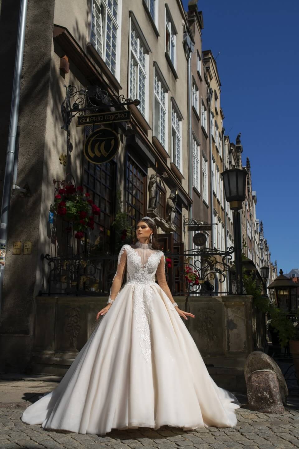 Valerie - High Neck Lace Royal Inspired Ball Gown
