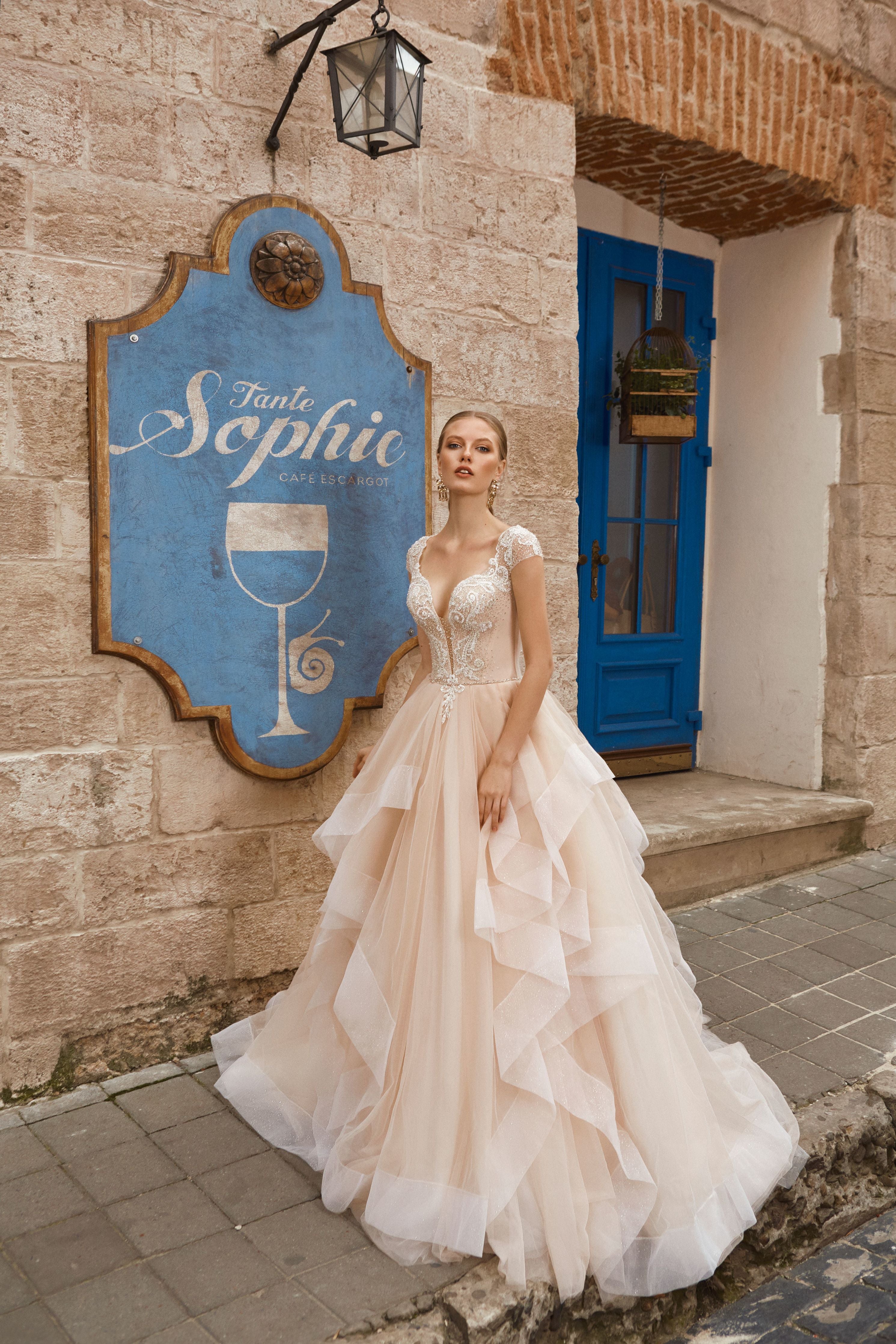 Sophie - Ruffled Skirt Ball Gown with Sweetheart Neckline