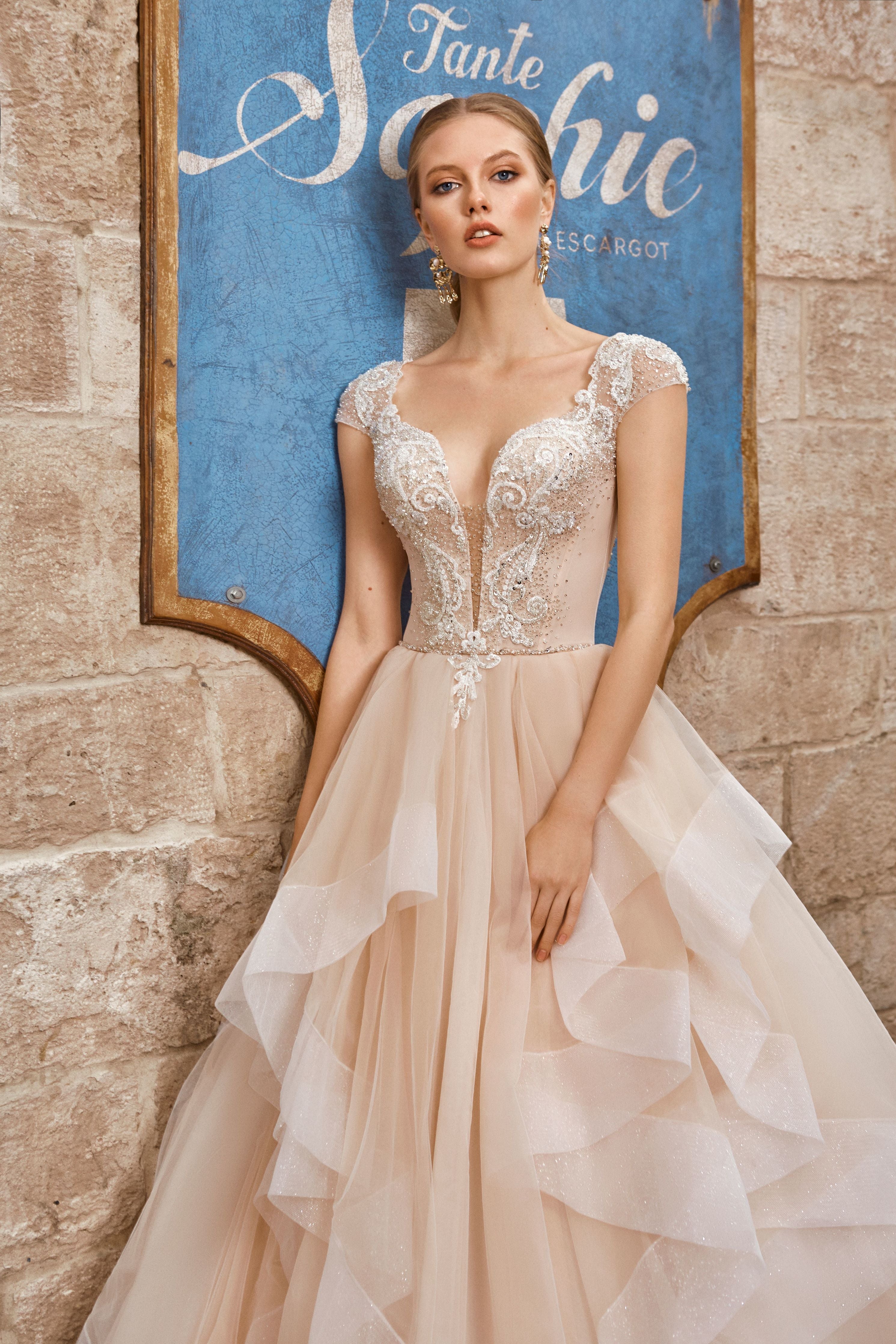 Sophie - Ruffled Skirt Ball Gown with Sweetheart Neckline