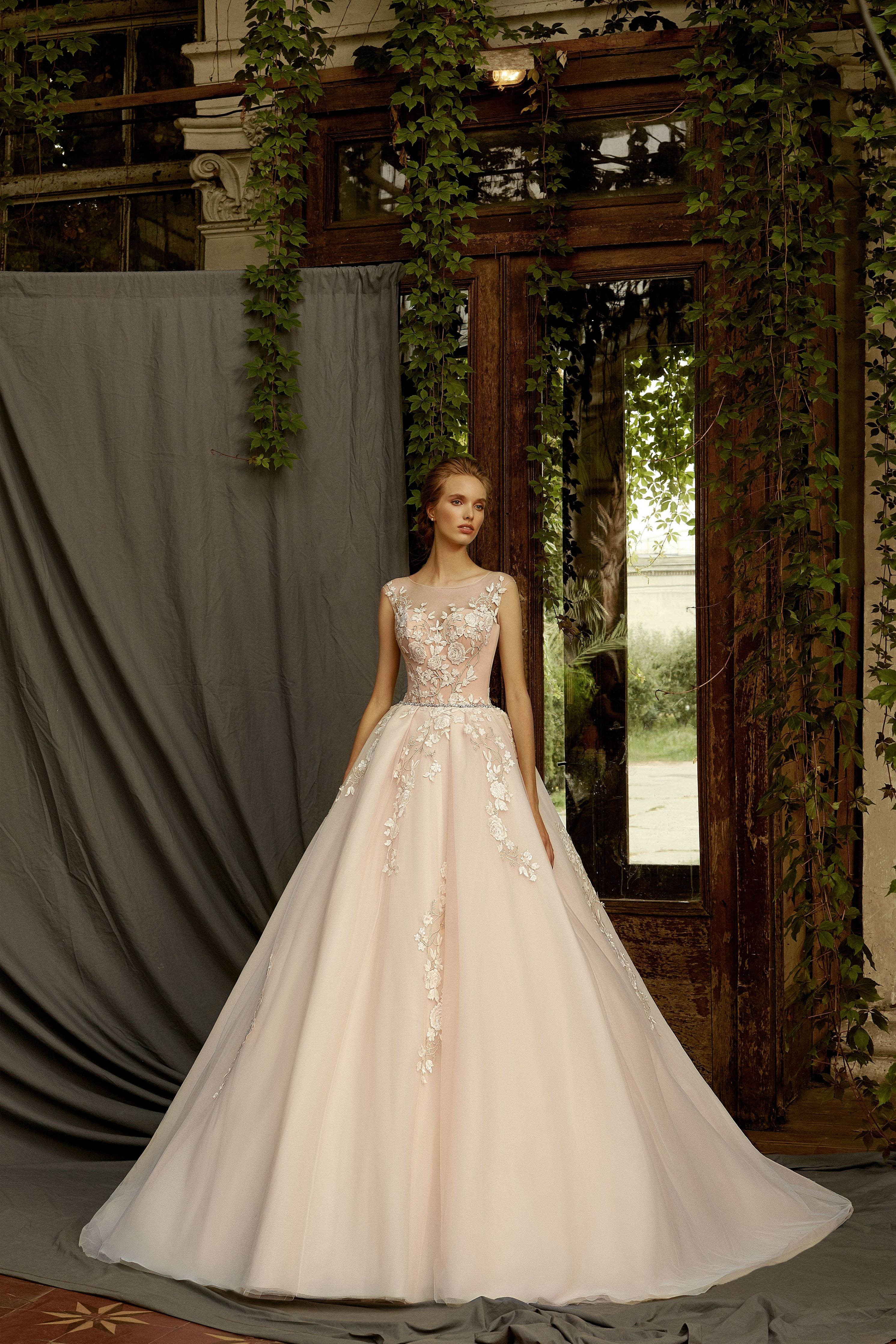 Marta - Ball Gown with Floral Lace Applique