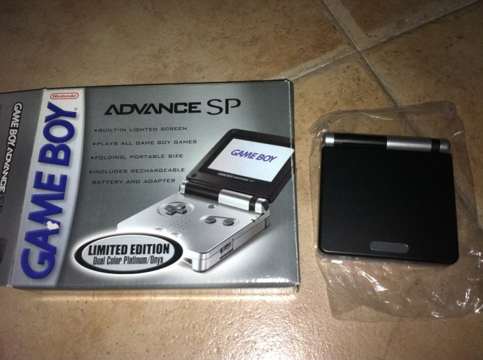 Console System Gameboy Advance SP | Platinum and Onyx AGS-001 - GBA