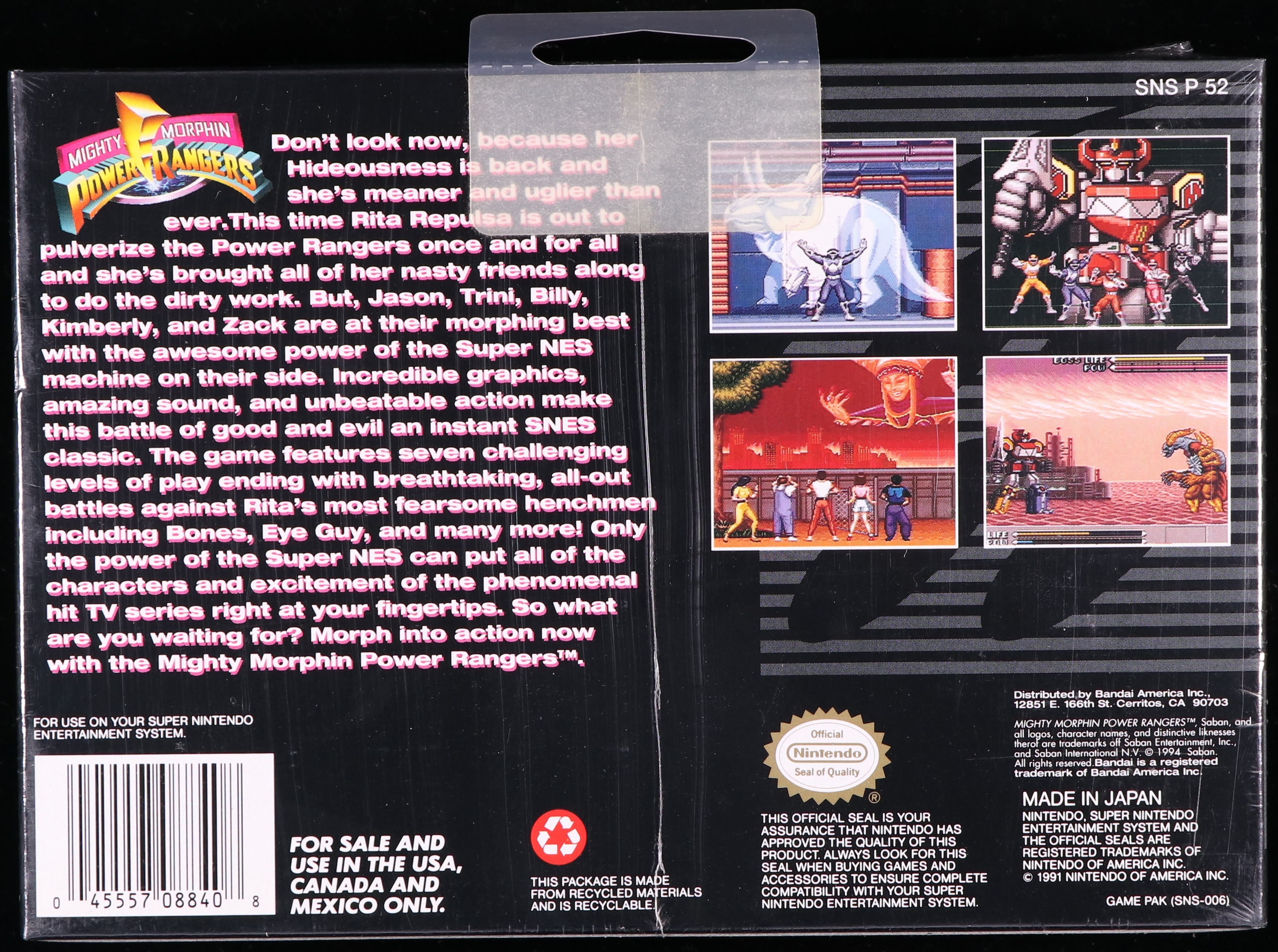 Mighty Morphin Power Rangers SNES 9.6 A+ - NEBRASKA COLLECTION