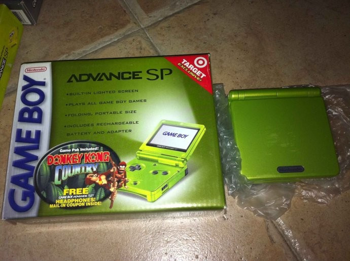Console System Gameboy Advance SP | Lime Green Target Edition AGS-001 - GBA