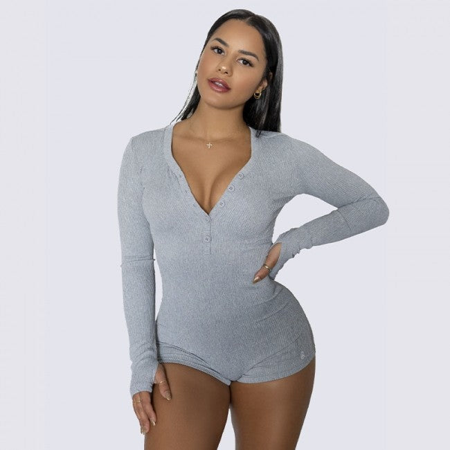 Ribbed Lounge Onesie | HEATHER GRAY | WBK x EHP