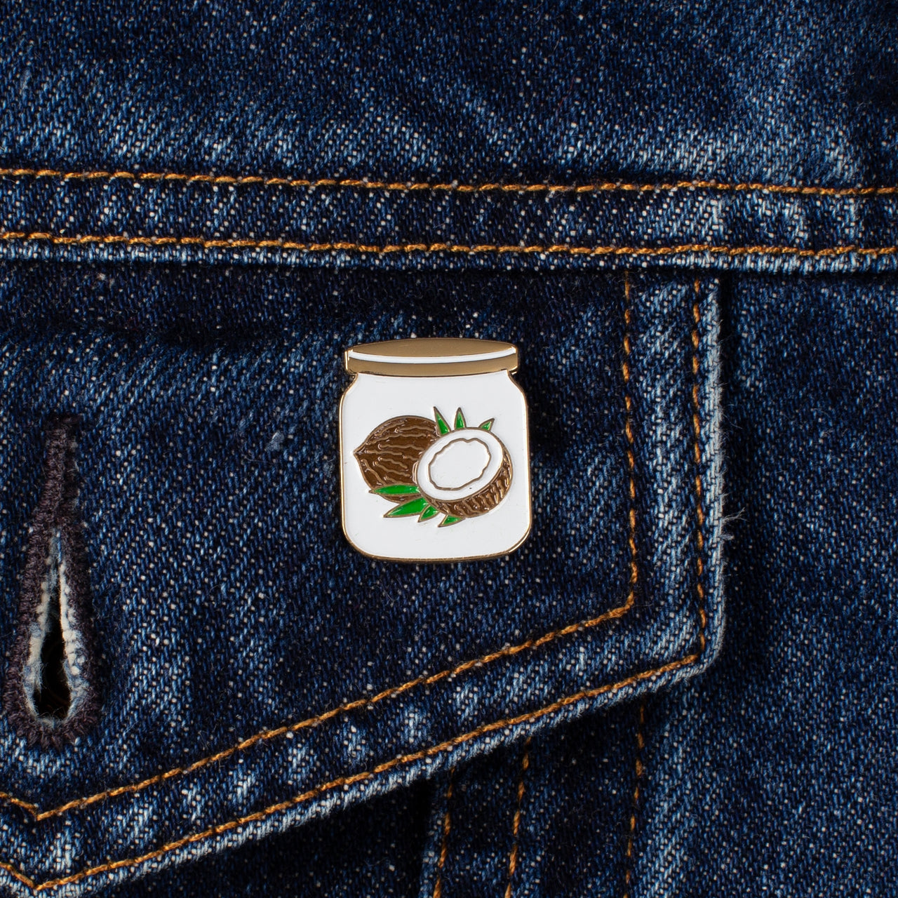 enamel pin - coconut oil