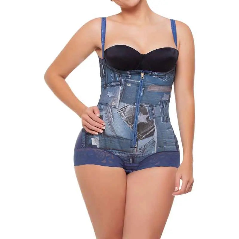 Strapless hipster indigo Shaper.