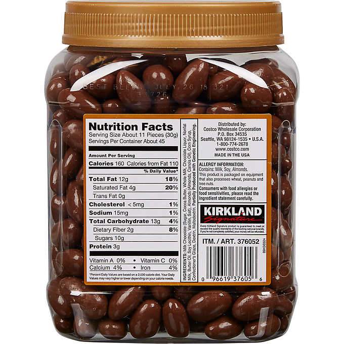 Kirkland Signature Almonds, Milk Chocolate, 3 Pound