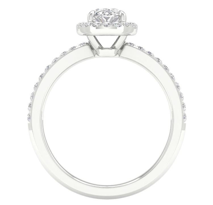 1.25 ctw Oval Straight Shank Halo Engagement Ring