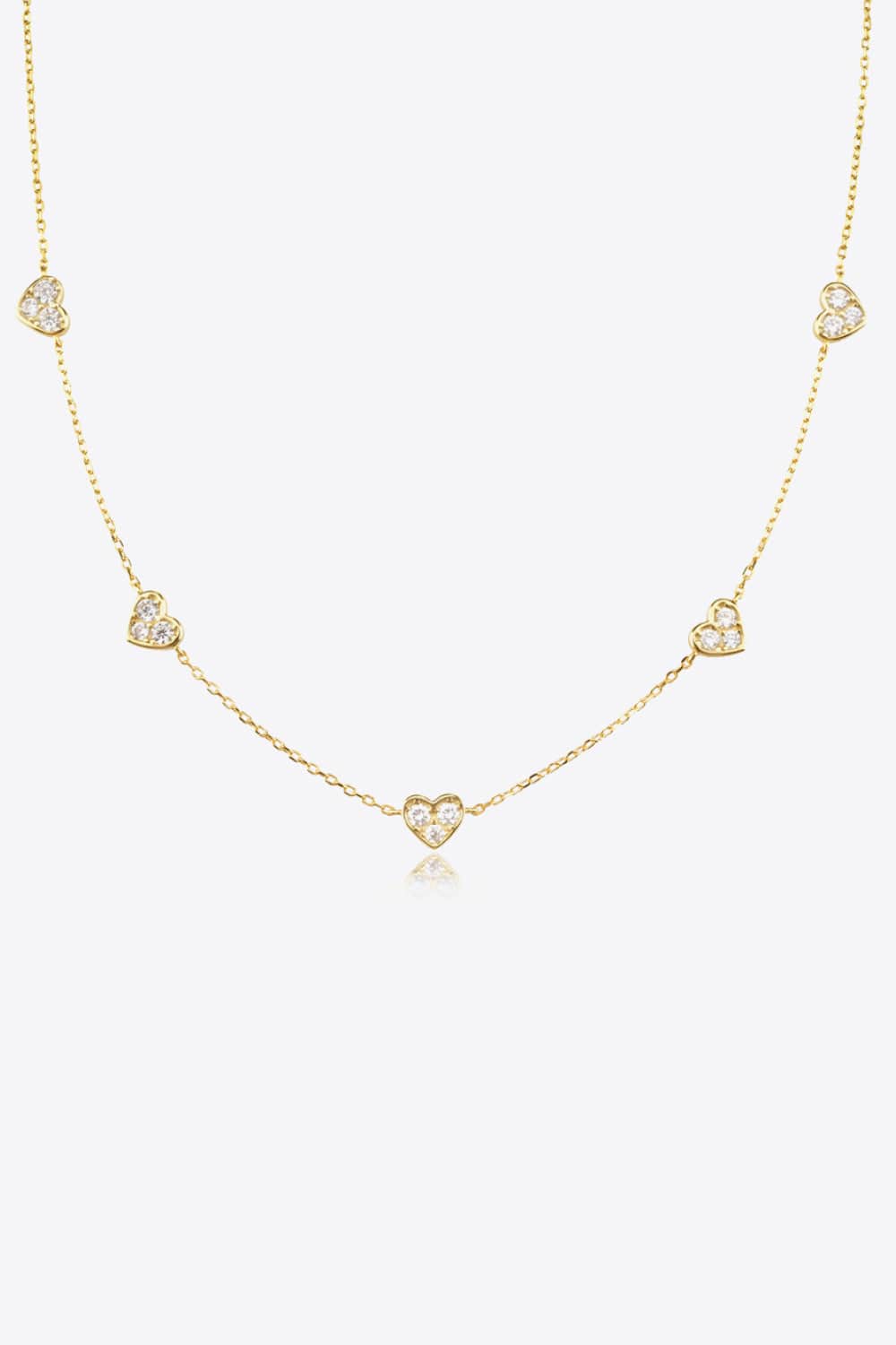 Inlaid Zircon Heart Necklace